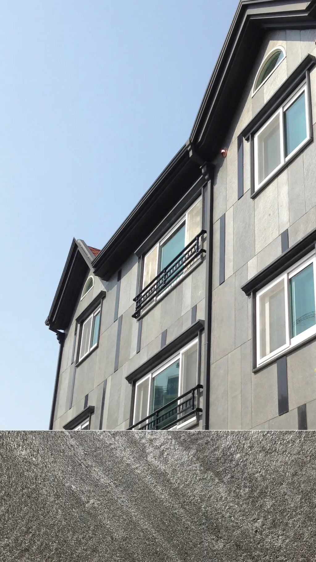 Stonevo Stone Veneers for ZIP Facade System. Galaxy Black.