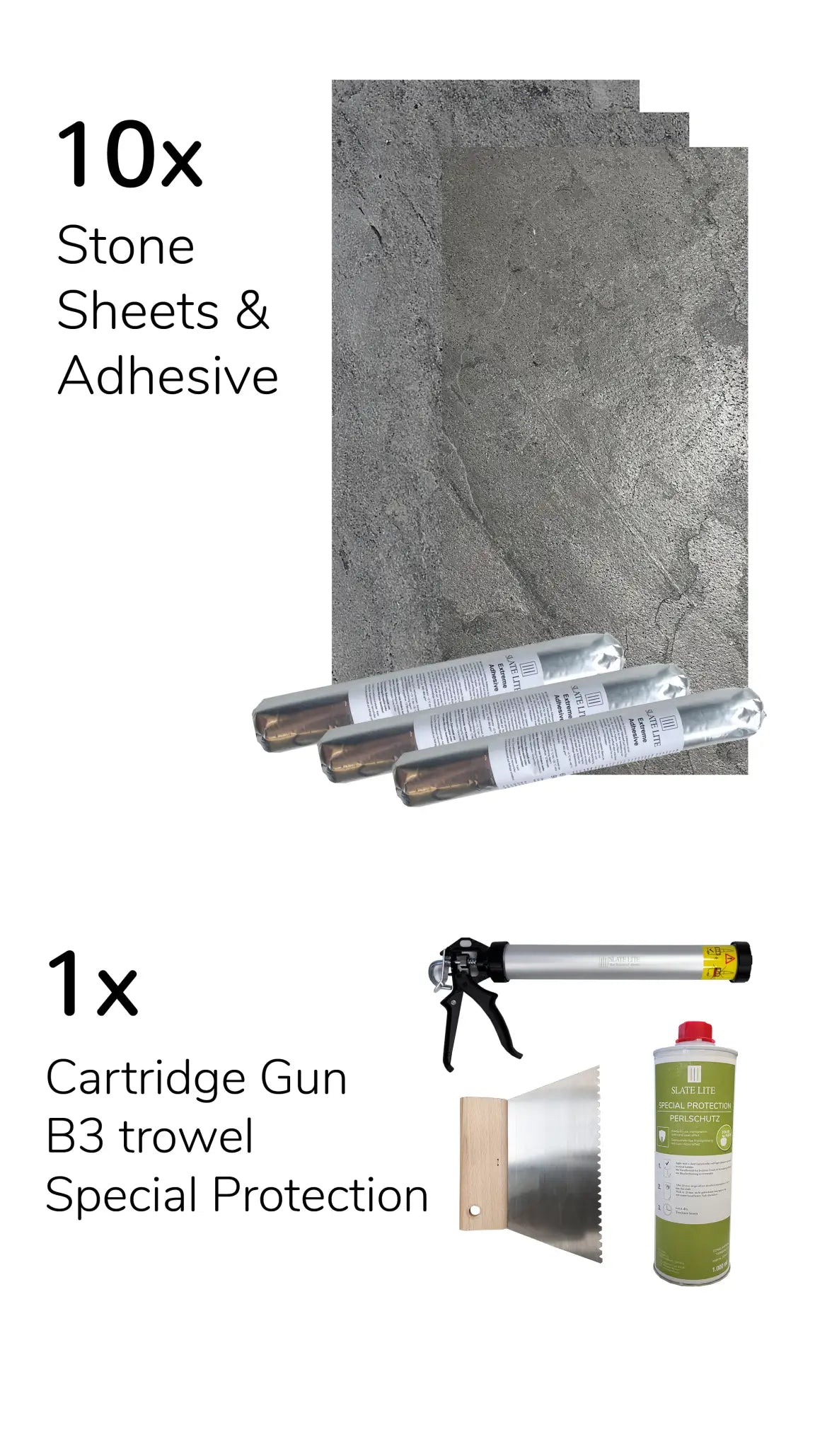 STONEVO Siding Bundle – Silver Grey (for 80 SQFT)