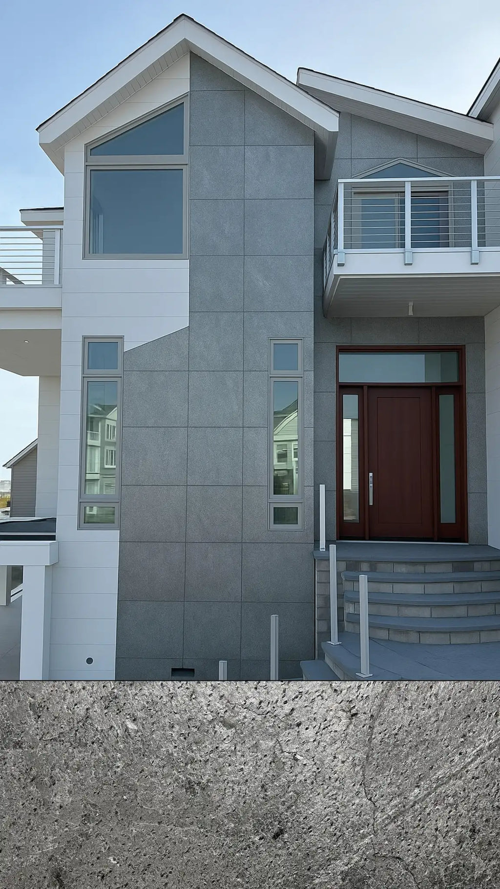 Stonevo Stone Veneers for ZIP Facade System. Silver Grey