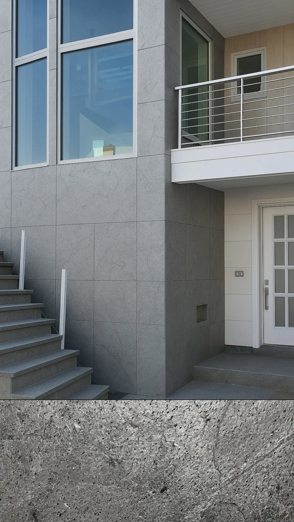 Stonevo Stone Veneers for ZIP Facade System. Silver Grey