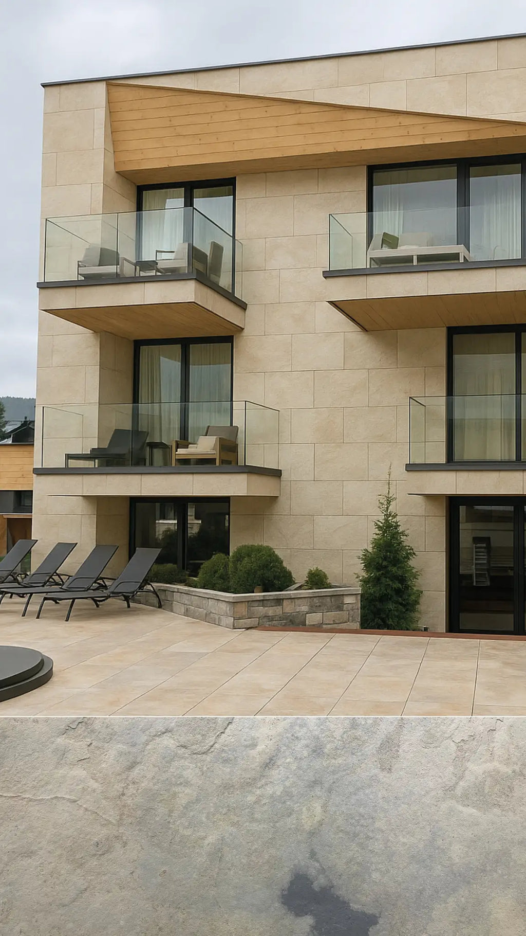 Stonevo Stone Veneers for ZIP Facade System. Tan.