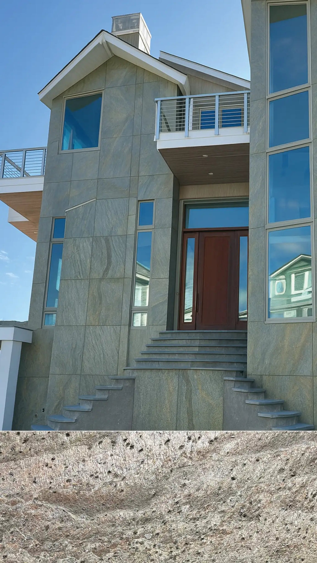 Stonevo Stone Veneers for ZIP Facade System. Verde Gris.